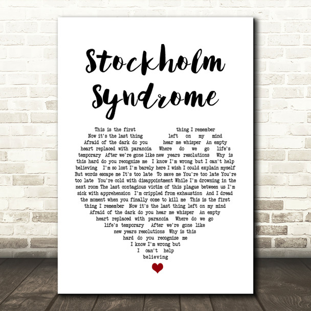 Blink-182 Stockholm Syndrome Heart Song Lyric Quote Print