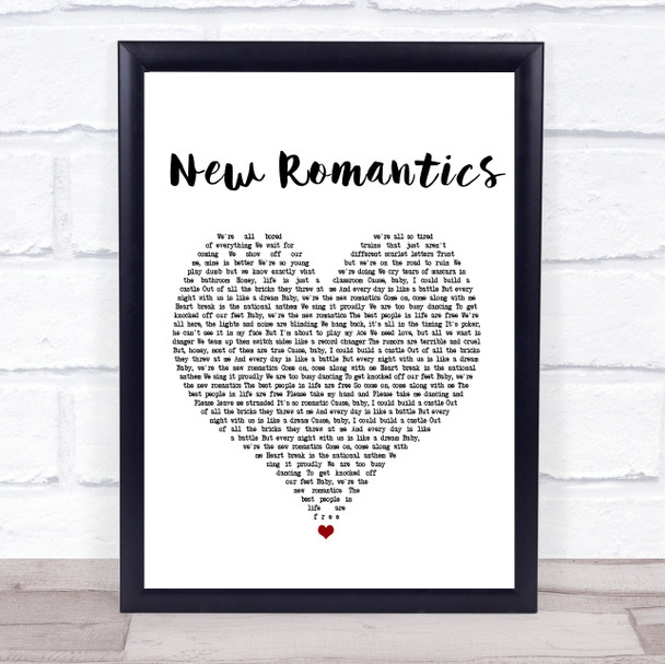 Taylor Swift New Romantics Heart Song Lyric Quote Print