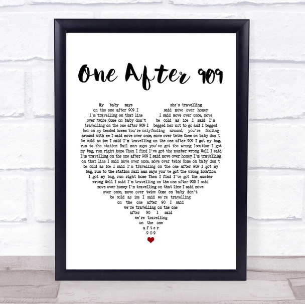 The Beatles One After 909 Heart Song Lyric Quote Print