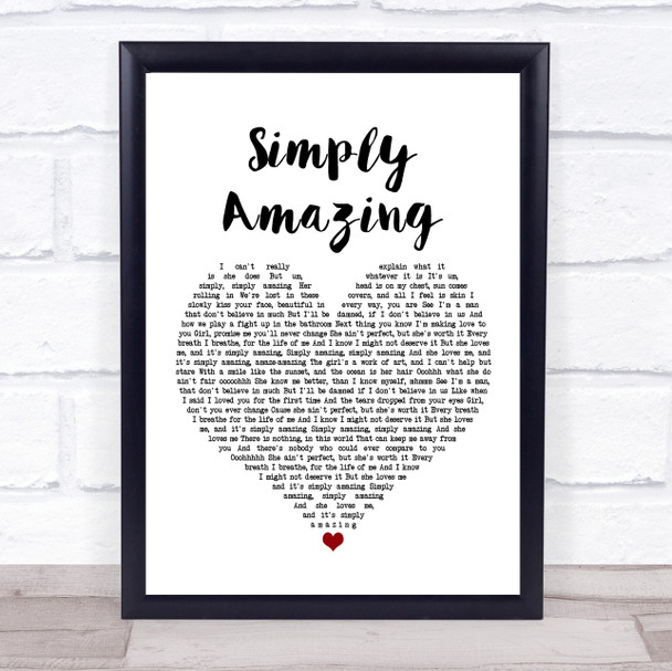 Trey Songz Simply Amazing Heart Song Lyric Quote Print