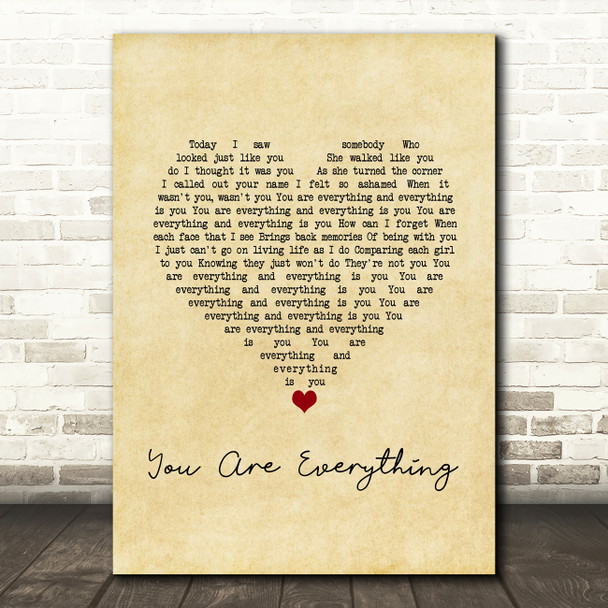 The Stylistics You Are Everything Vintage Heart Song Lyric Art Print