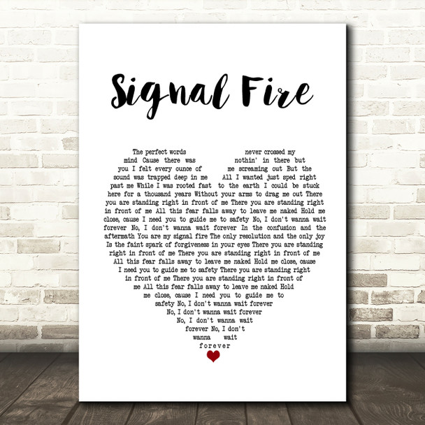 Snow Patrol Signal Fire Heart Song Lyric Quote Print