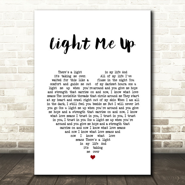 Tom Baxter Light Me Up Heart Song Lyric Quote Print