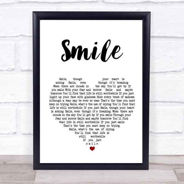 Michael Jackson Smile Heart Song Lyric Quote Print