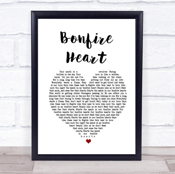 James Blunt Bonfire Heart  Song Lyric Quote Print