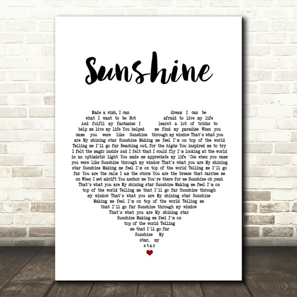 Gabrielle Sunshine Heart Song Lyric Quote Print