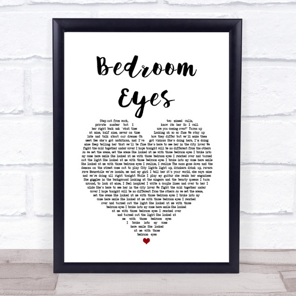 Natty Bedroom Eyes Heart Song Lyric Quote Print