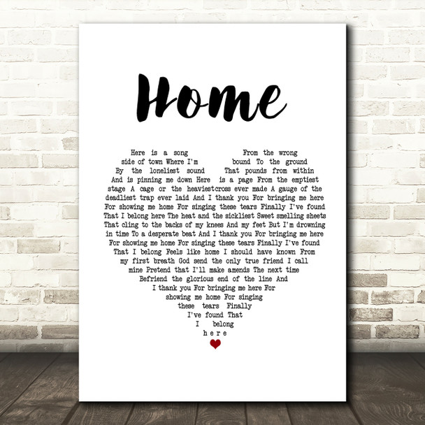 Depeche Mode Home Heart Song Lyric Quote Print