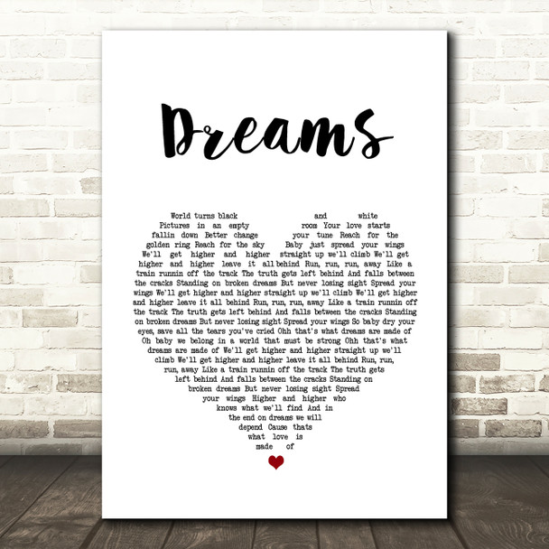 Van Halen Dreams Heart Song Lyric Quote Print