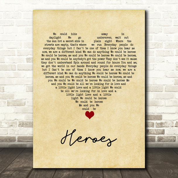 Alesso feat. Tove Lo Heroes Vintage Heart Song Lyric Art Print