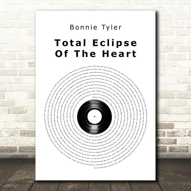 Bonnie Tyler Total Eclipse Of The Heart Vinyl Record Song Lyric Art Print