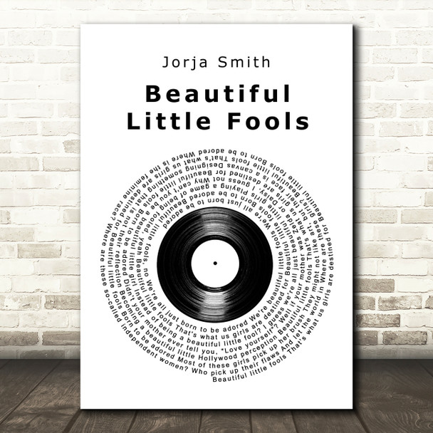 Jorja Smith Beautiful Little Fools Vinyl Record Decorative Wall Art Gift Song Lyric Print