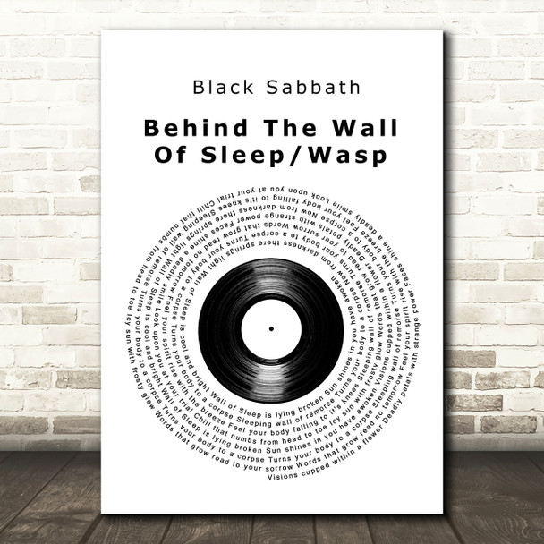 Black Sabbath Behind The Wall Of Sleep Wasp Vinyl Record Decorative Gift Song Lyric Print