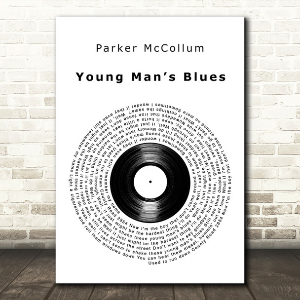 Parker McCollum Young Mans Blues Vinyl Record Decorative Wall Art Gift Song Lyric Print