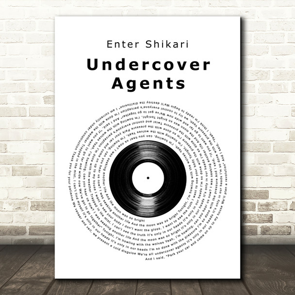 Enter Shikari Undercover Agents Vinyl Record Decorative Wall Art Gift Song Lyric Print