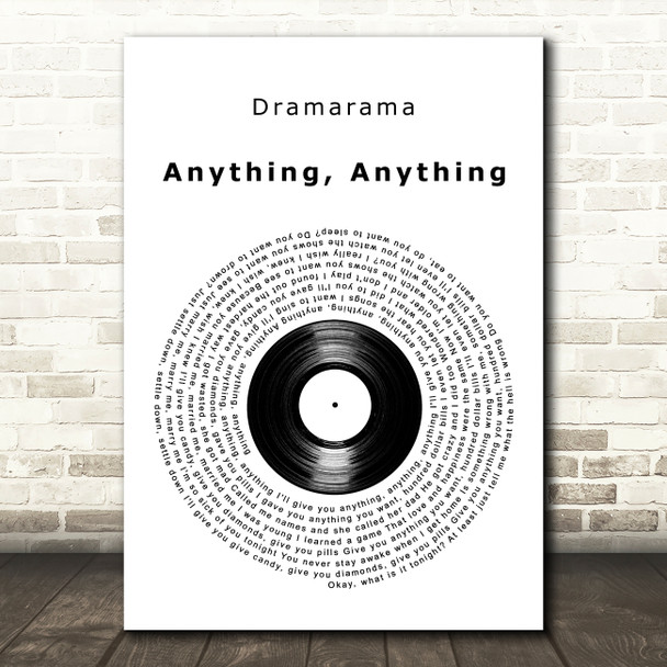 Dramarama Anything, Anything Vinyl Record Decorative Wall Art Gift Song Lyric Print