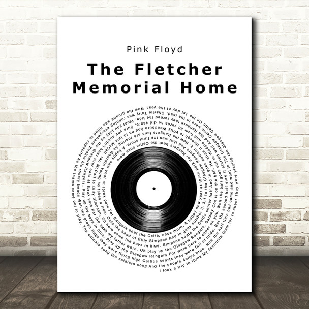 Pink Floyd The Fletcher Memorial Home Vinyl Record Decorative Gift Song Lyric Print