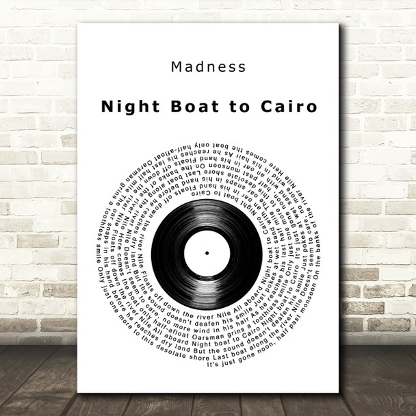 Madness Night Boat to Cairo Vinyl Record Decorative Wall Art Gift Song Lyric Print