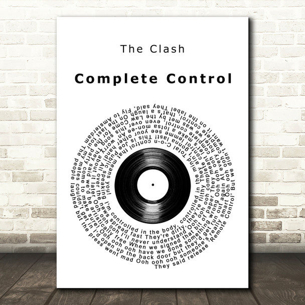 The Clash Complete Control Vinyl Record Decorative Wall Art Gift Song Lyric Print