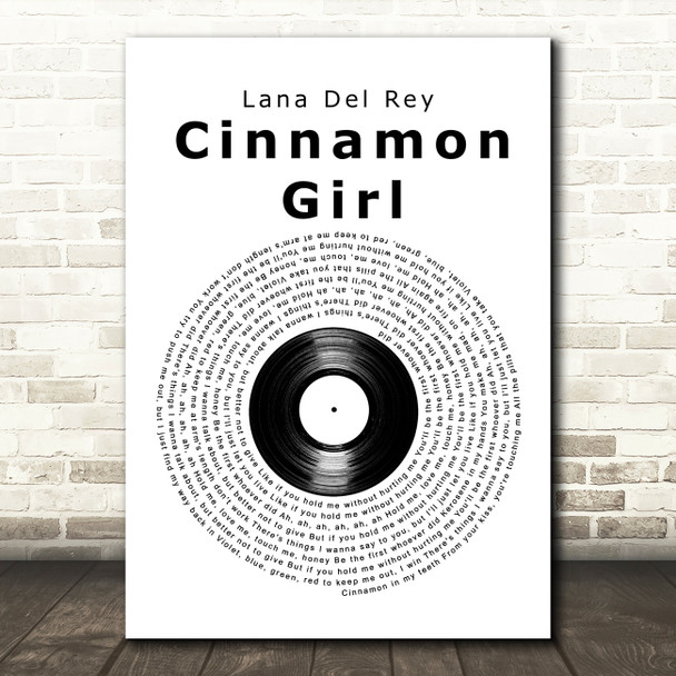 Lana Del Rey Cinnamon Girl Vinyl Record Decorative Wall Art Gift Song Lyric Print