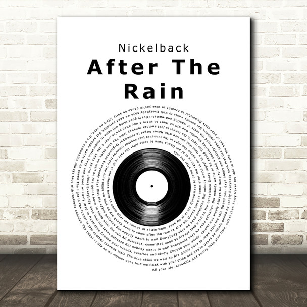 Nickelback After The Rain Vinyl Record Decorative Wall Art Gift Song Lyric Print