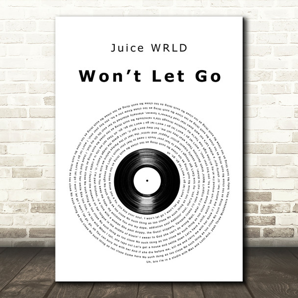 Juice WRLD Wont Let Go Vinyl Record Decorative Wall Art Gift Song Lyric Print