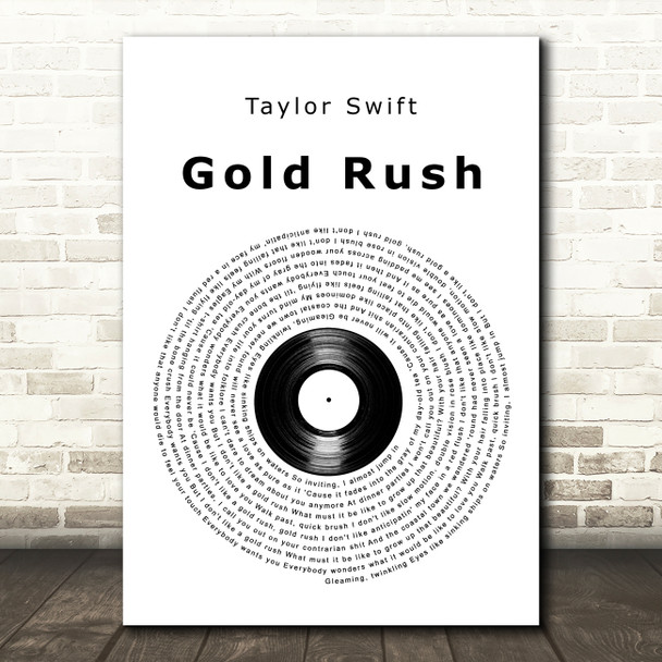Taylor Swift Gold Rush Vinyl Record Decorative Wall Art Gift Song Lyric Print