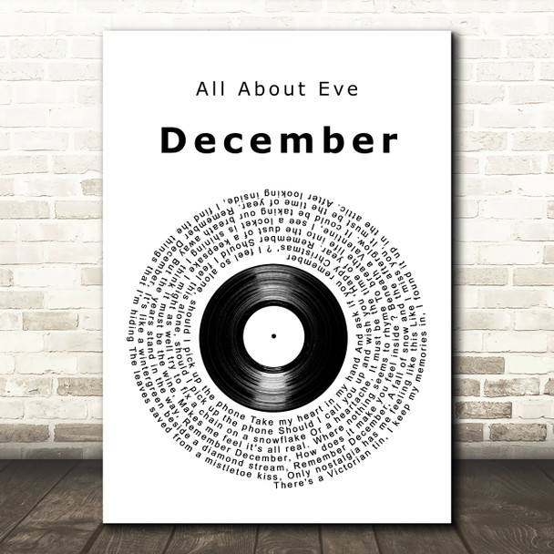 All About Eve December Vinyl Record Decorative Wall Art Gift Song Lyric Print