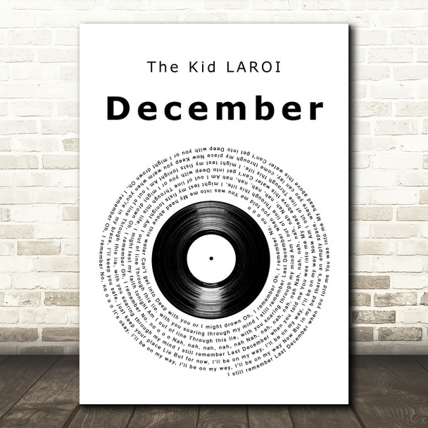 The Kid LAROI December Vinyl Record Decorative Wall Art Gift Song Lyric Print