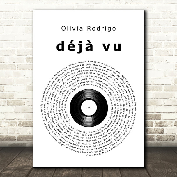 Olivia Rodrigo déjà vu Vinyl Record Decorative Wall Art Gift Song Lyric Print