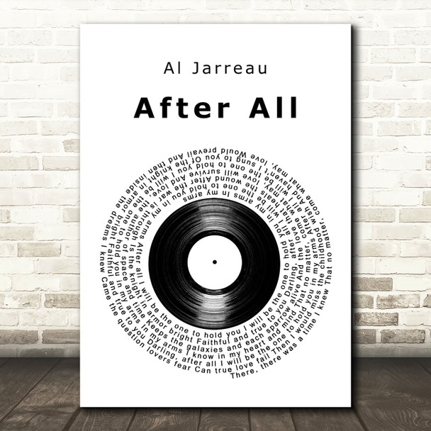 Al Jarreau After All Vinyl Record Decorative Wall Art Gift Song Lyric Print