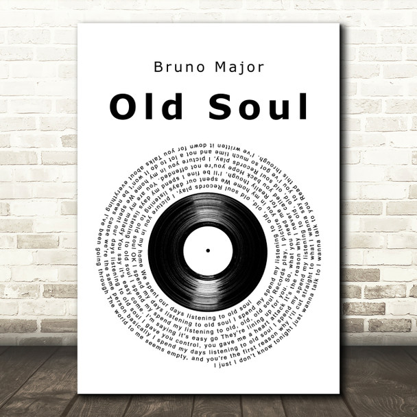 Bruno Major Old Soul Vinyl Record Decorative Wall Art Gift Song Lyric Print