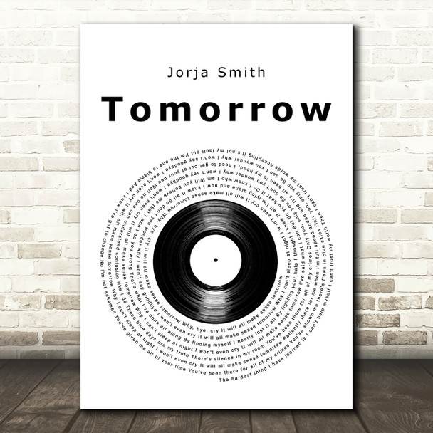 Jorja Smith Tomorrow Vinyl Record Decorative Wall Art Gift Song Lyric Print