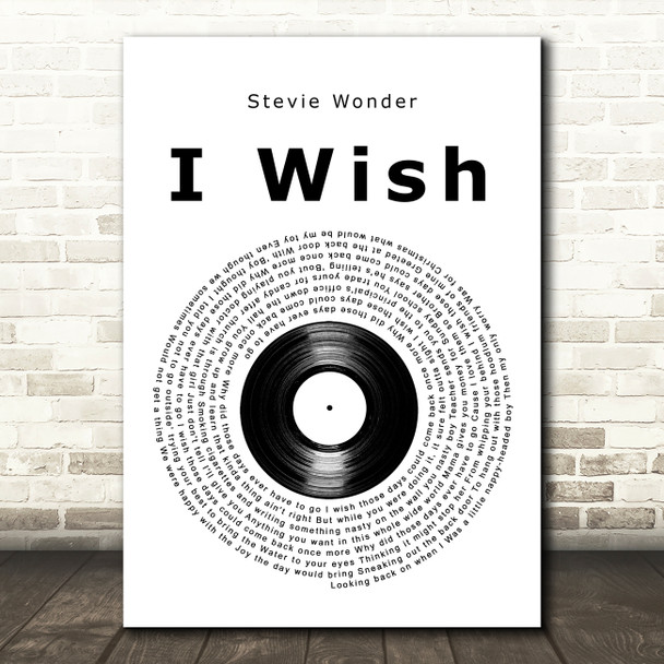 Stevie Wonder I Wish Vinyl Record Decorative Wall Art Gift Song Lyric Print