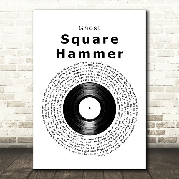 Ghost Square Hammer Vinyl Record Decorative Wall Art Gift Song Lyric Print