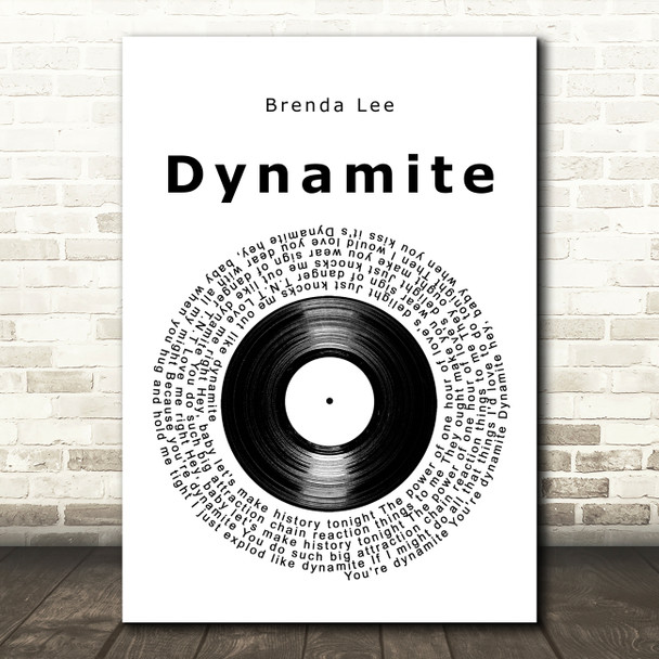 Brenda Lee Dynamite Vinyl Record Decorative Wall Art Gift Song Lyric Print