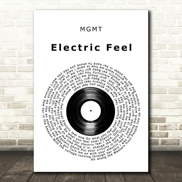 MGMT Electric Feel Vinyl Record Decorative Wall Art Gift Song Lyric Print