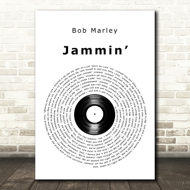 Bob Marley Jammin' Vinyl Record Decorative Wall Art Gift Song Lyric Print