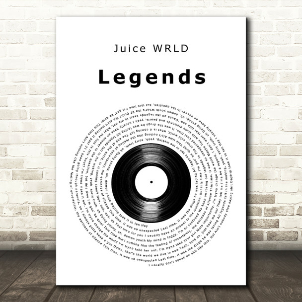 Juice WRLD Legends Vinyl Record Decorative Wall Art Gift Song Lyric Print