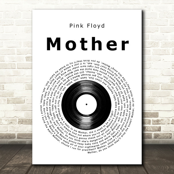 Pink Floyd Mother Vinyl Record Decorative Wall Art Gift Song Lyric Print