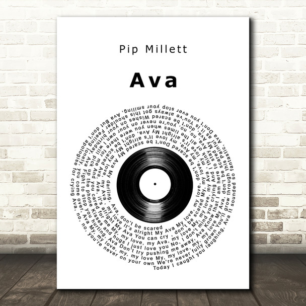 Pip Millett Ava Vinyl Record Decorative Wall Art Gift Song Lyric Print