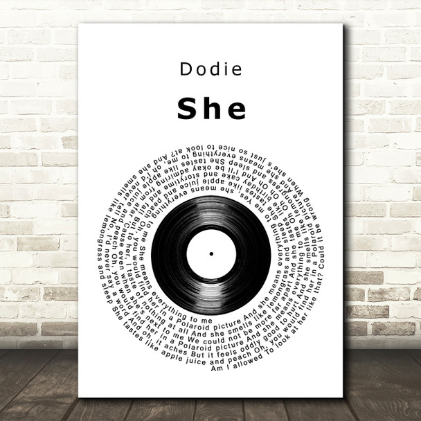 Dodie She Vinyl Record Decorative Wall Art Gift Song Lyric Print
