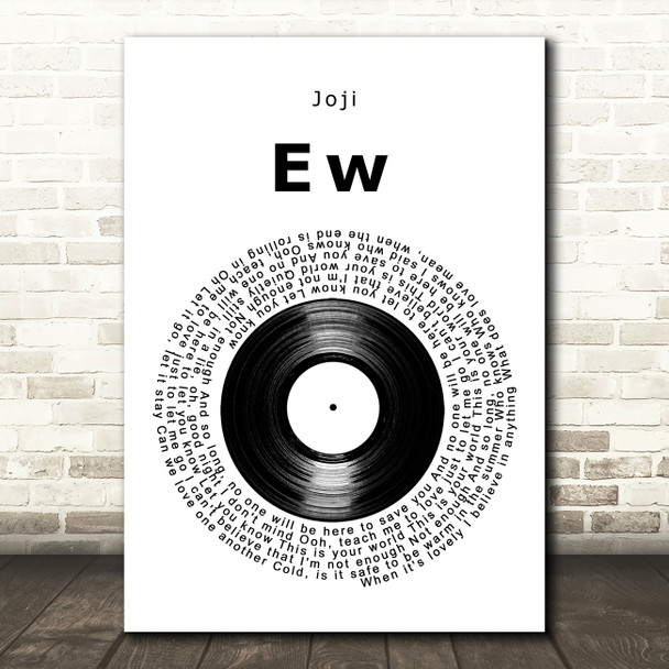 Joji Ew Vinyl Record Decorative Wall Art Gift Song Lyric Print