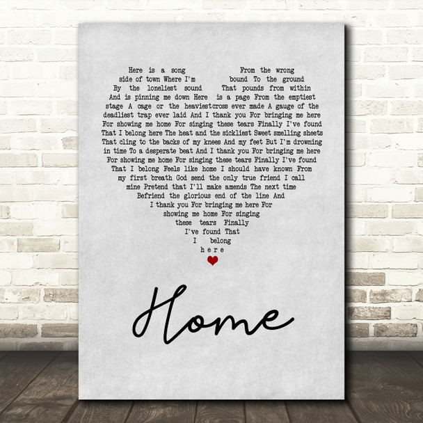 Depeche Mode Home Grey Heart Song Lyric Quote Print