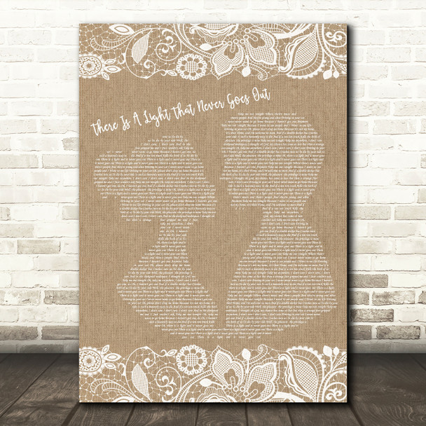 The Smiths There Is A Light That Never Goes Out Burlap & Lace Song Lyric Print