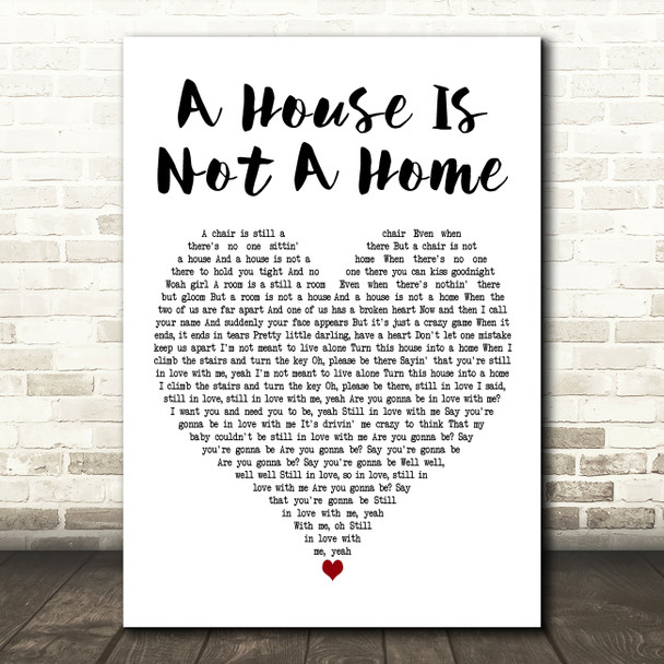Luther Vandross A House Is Not A Home White Heart Decorative Wall Art Gift Song Lyric Print