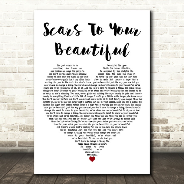 Alessia Cara Scars To Your Beautiful White Heart Decorative Wall Art Gift Song Lyric Print