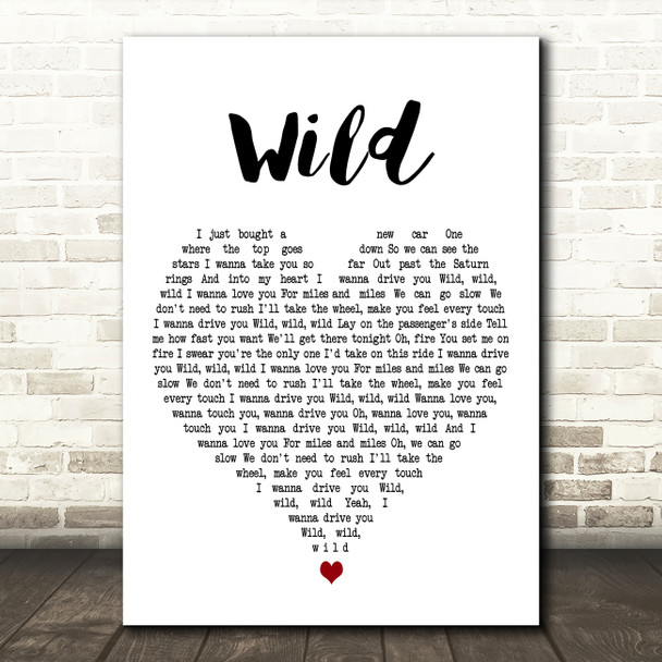 John Legend & Gary Clark Jr Wild White Heart Decorative Wall Art Gift Song Lyric Print