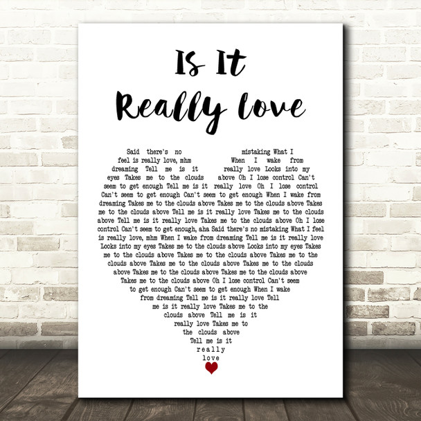 Joe Stone Is It Really Love White Heart Decorative Wall Art Gift Song Lyric Print