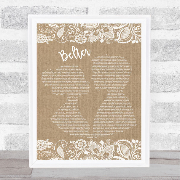Gerry Cinnamon Belter Burlap & Lace Song Lyric Quote Print